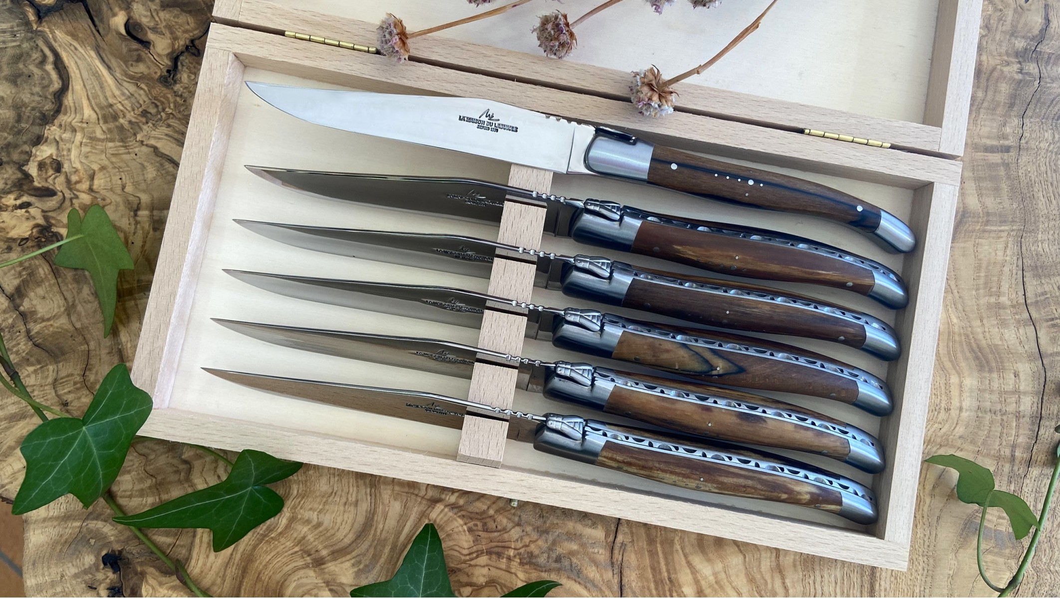 Coffret de 6 couteaux Laguiole Acier mat - Au Sabot – Le Comptoir